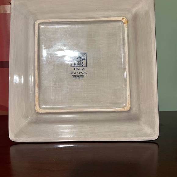 Floral Square Ceramic Plate - Picture 2 of 2